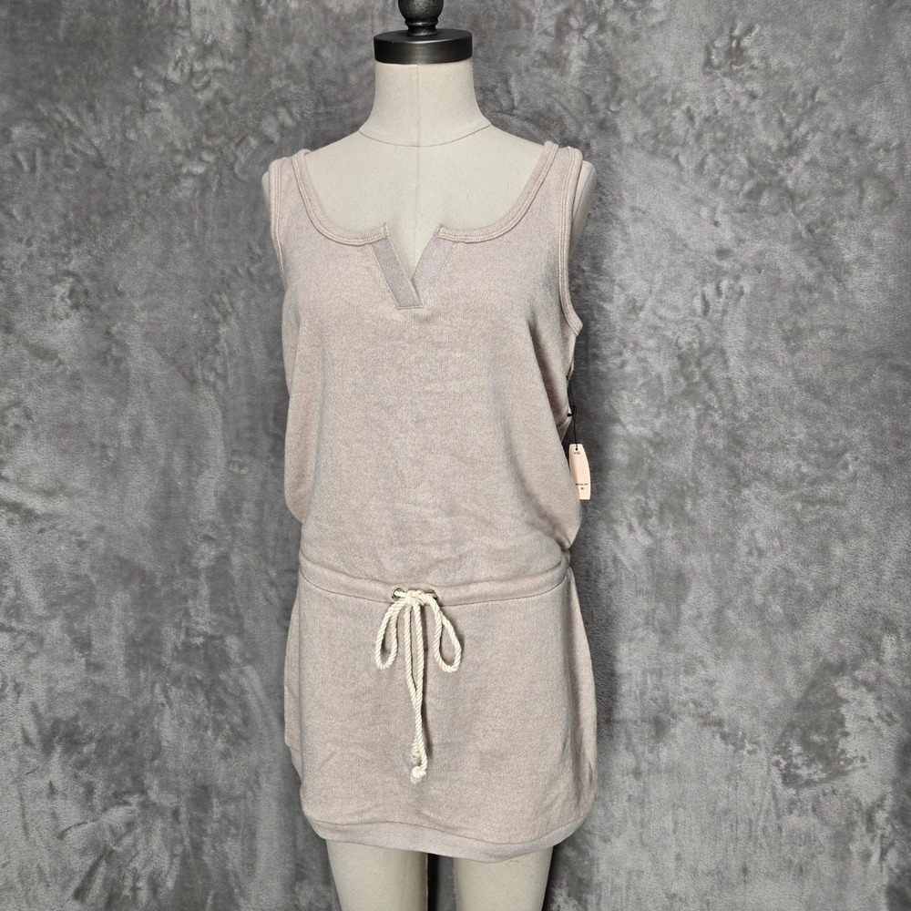 Victoria Secret Dress Women M Beige French Terry Drawstring Coverup Beach Cozy‎